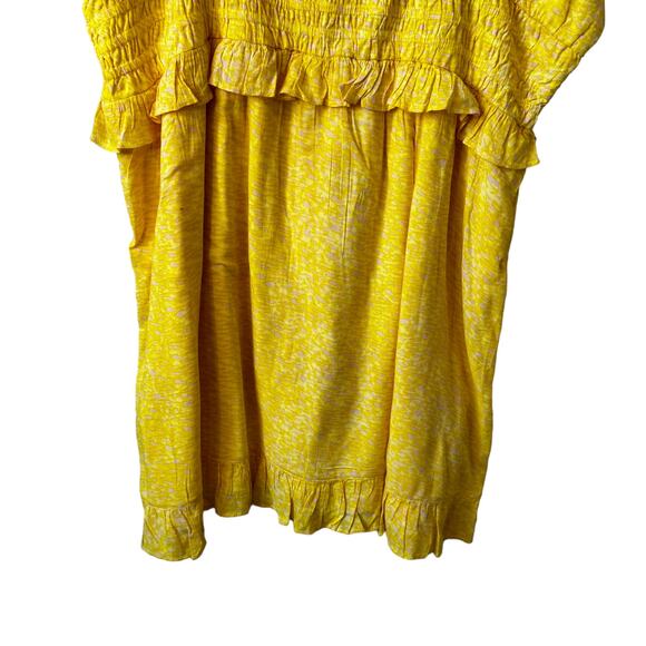 BP Nordstrom New Women's Sleeveless Smocked Waist Mini Dress Yellow Plus Size 1X - Picture 5 of 11